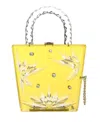 Milanblocks Women's Top Handle Amber Hock Cut To Clear Lucite Acrylic Handbag In Yellow