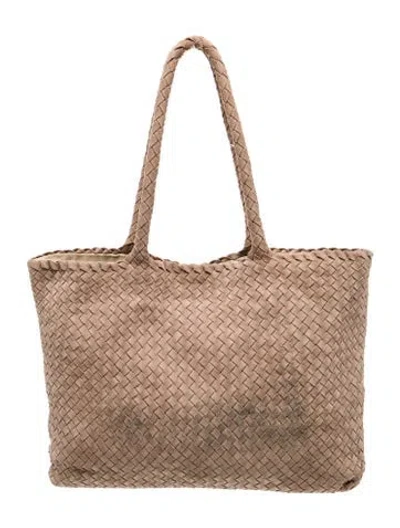Pre-owned Milaner Suede Tote In Neutral