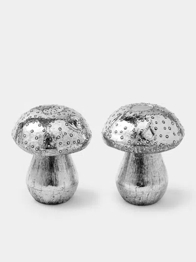Milanese Silver Mushroom Sterling Silver Salt And Pepper Shakers (set Of 2)