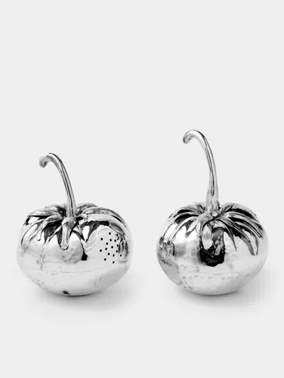 Milanese Silver Tomatoe Sterling Silver Salt And Pepper Shakers (set Of 2)