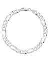 Milanesi And Co Men's Sterling Silver 11mm Figaro Chain Bracelet In Silver