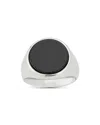 Milanesi And Co Men's Sterling Silver Onyx Oval Signet Ring In Black/silver