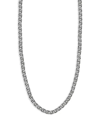 Milanesi And Co Men's Sterling Silver Oxidized Mariner Link Chain Necklace, 22
