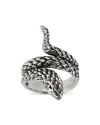Milanesi And Co Men's Sterling Silver Scaled Snake Coil Ring In Silver