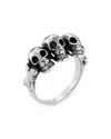Milanesi And Co Men's Sterling Silver Triple Skull Ring In Silver
