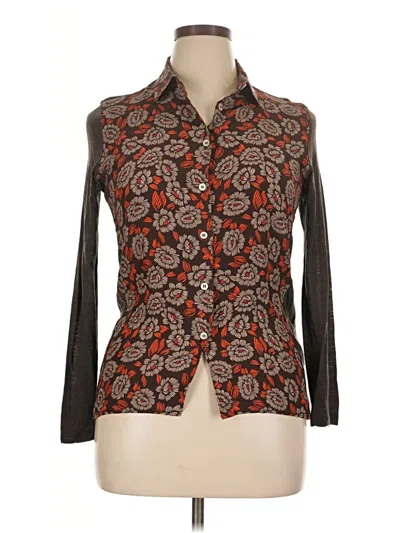 Pre-owned Milano 3/4 Sleeve Blouse In Brown