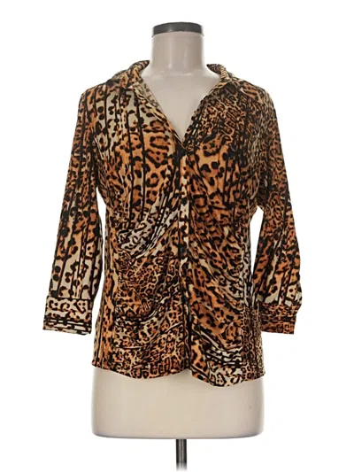 Pre-owned Milano 3/4 Sleeve Blouse In Brown