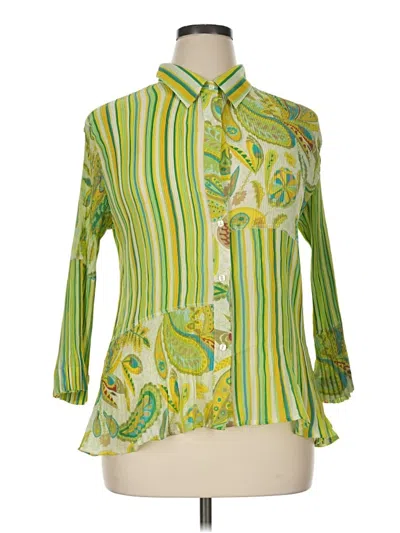 Pre-owned Milano 3/4 Sleeve Blouse In Green