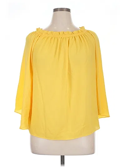 Pre-owned Milano 3/4 Sleeve Blouse In Yellow