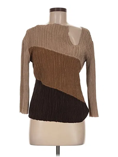 Pre-owned Milano 3/4 Sleeve Top Brown Turtleneck Tops