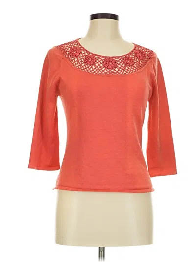 Pre-owned Milano 3/4 Sleeve Top Orange Boatneck Tops