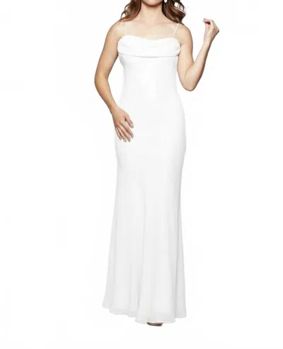 Milano Formals Flowing Cowl Neck Muse Maxi Dress In White