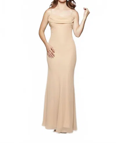 Milano Formals Flowing Muse Maxi Dress In Champagne In Neutral