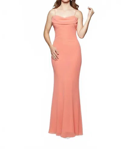 Milano Formals Flowing Muse Maxi Dress In Coral In Pink