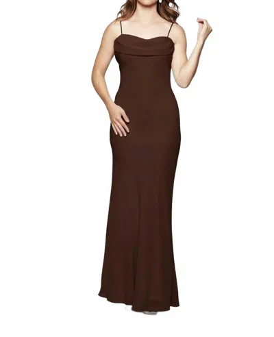 Milano Formals Flowing Muse Maxi Dress In Truffle In Brown