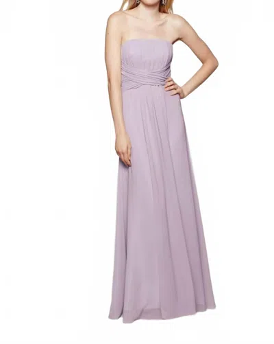 Milano Formals Serenity Drape Strapless Gown In Lilac In Purple