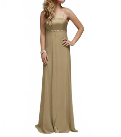 Milano Formals Silken Symphony Gown In Banana Green In Brown