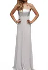 Milano Formals Silken Symphony Gown In Silver In Gray