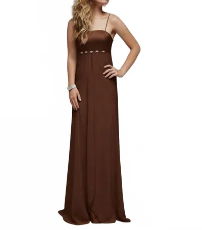Milano Formals Silken Symphony Gown In Truffle In Brown