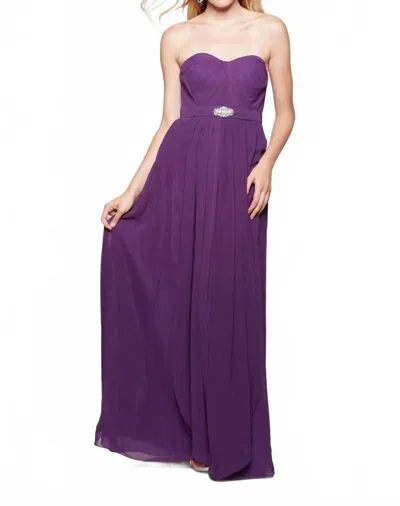 Milano Formals Strapless Chiffon Dress In Purple