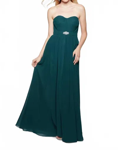 Milano Formals Women's Strapless Chiffon Dress In Teal In Green