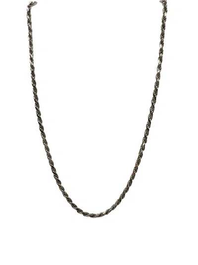 Milano Jewelry Diamond Cut Rope Chain Necklace In 14k White Gold In Multi