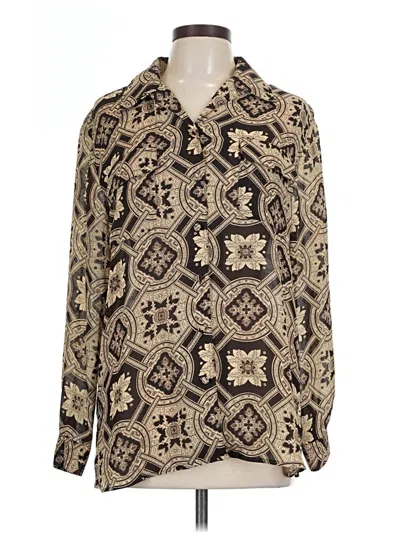 Pre-owned Milano Long Sleeve Blouse In Brown