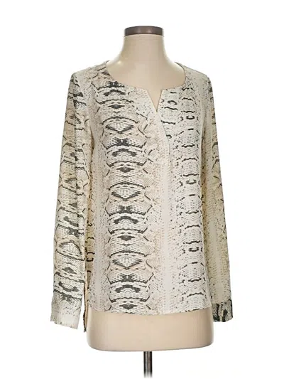 Pre-owned Milano Long Sleeve Blouse In Ivory