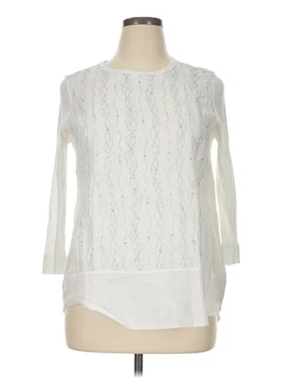 Pre-owned Milano Long Sleeve Blouse In White