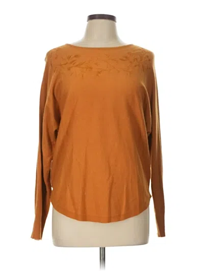 Pre-owned Milano Long Sleeve Top Brown Boatneck Tops