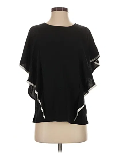 Pre-owned Milano Short Sleeve Blouse In Black