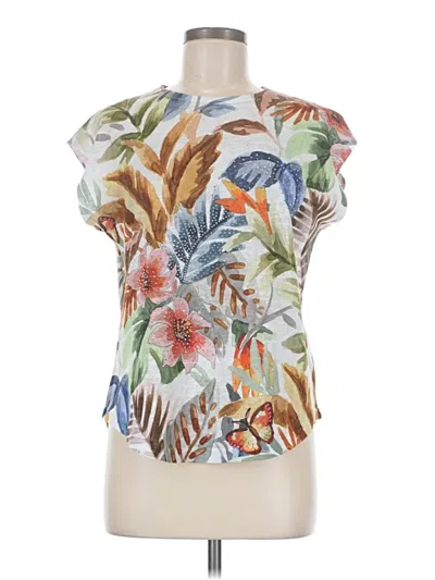 Pre-owned Milano Short Sleeve Blouse In White