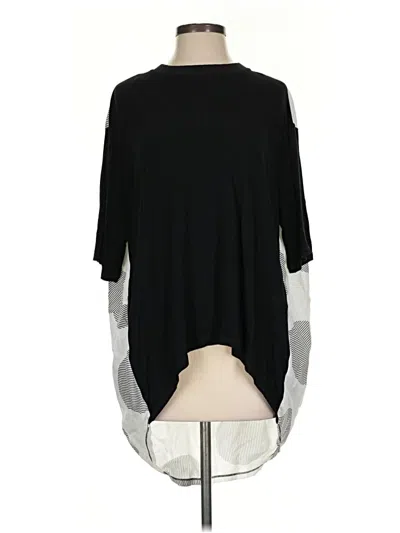 Pre-owned Milano Short Sleeve Top Black Mock Neckline Tops