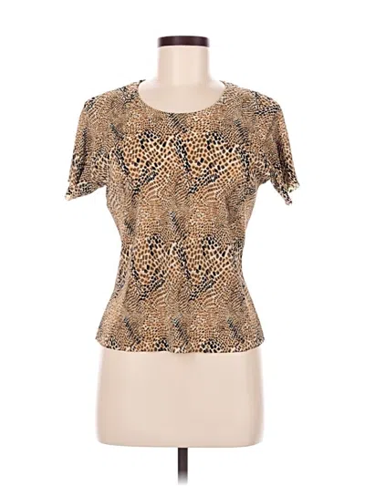 Pre-owned Milano Short Sleeve Top Gold Sweetheart Neckline Tops