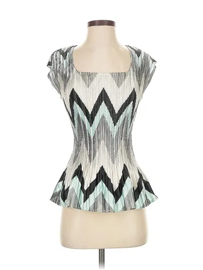 Pre-owned Milano Short Sleeve Top Silver Sweetheart Neckline Tops