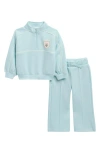 Miles Aqua Track Half Zip Pullover & Sweatpants In Blue
