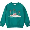 Miles Baby Kids' Hawaiian Santa Print Fleece Sweatshirt In Blue