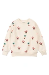 Miles Baby Kids' Hawaiian Santa Print Fleece Sweatshirt In Neutral