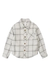 Miles Baby Kids' Plaid Flannel Button-up Shirt In Gray
