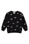 Miles Baby Kids' Saint Bernard Print Stretch Cotton Sweatshirt In Black