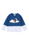 Miles Baby Kids' Ski Slope Colorblock Cotton Sweatshirt In Blue