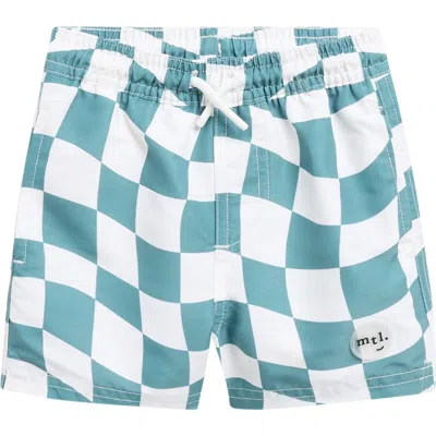 Miles Baby Monstera Leaf Print Swim Trunks In Multi