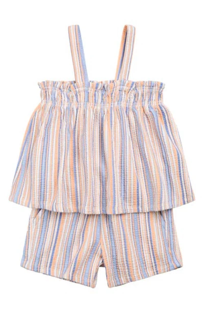 Miles Babies'  Striped Seersucker Tank & Shorts Set In Multi