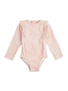 MILES THE LABEL BABY GIRL'S PEARL SHELL LONG-SLEEVE BATHING SUIT