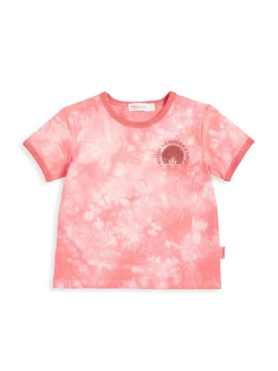 Miles The Label Baby Girl's Summer Camp Tie-dye T-shirt In Pink