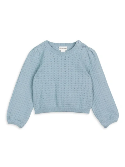 Miles The Label Kids' Baby Girl's, Little Girl's & Girl's Cotton Pointelle Knit Sweater In Blue