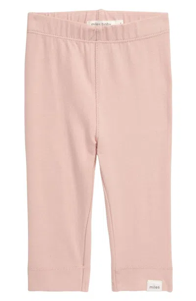 Miles The Label Kids' Baby Girls Stretch Organic Cotton Leggings In Light Pink