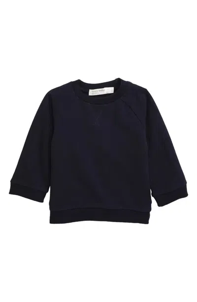 Miles The Label Kids' Baby Girls Stretch Organic Cotton Sweatshirt In Navy In Black