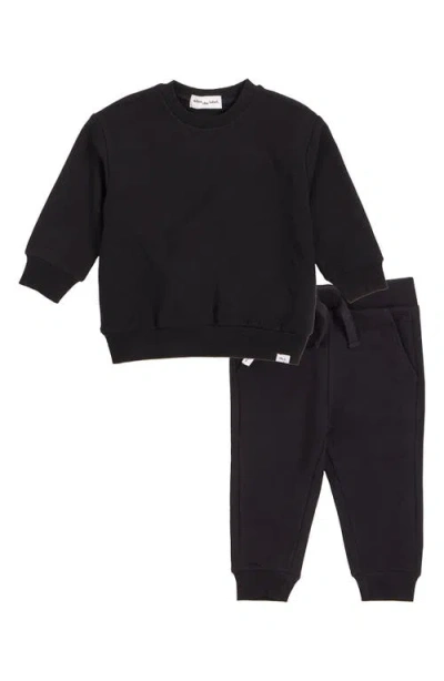 Miles The Label Boys' Long Sleeved Sweatshirt & Jogger Pants Set - Little Kid In Black