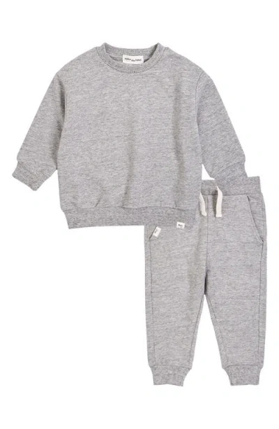 Miles The Label Boys' Long Sleeved Sweatshirt & Jogger Pants Set - Little Kid In Heather Grey